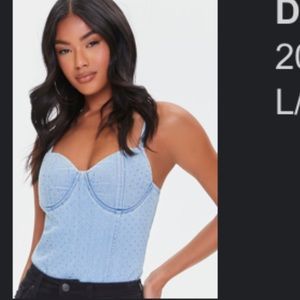 Demin rhinestone bodysuit- perfect for Nashville!